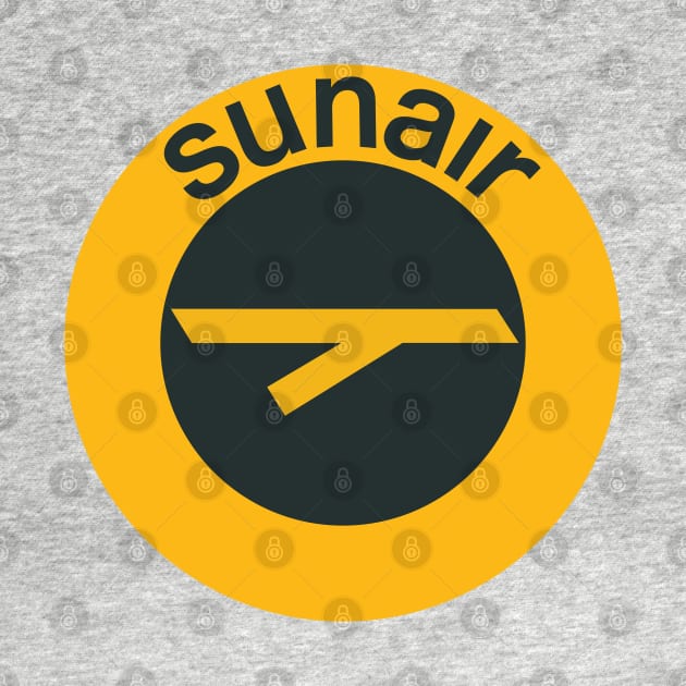 Vintage 1970's Sunair airline logo - vintage fly away feel by retropetrol